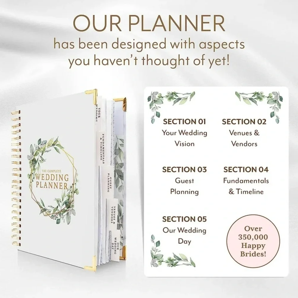 Your Perfect Day Wedding Planner & Organizer - Bridal Planning Diary, Floral